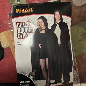 Black and red hooded capes